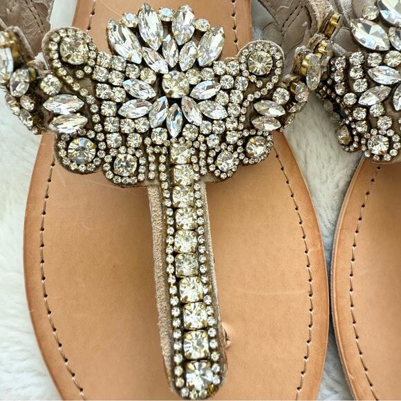 NEW!!! Yellow box women flat sandals with crystals size 11 US - Picture 2 of 6